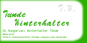 tunde winterhalter business card